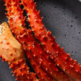 Raw and Cooked Alaskan King Crab Cluster