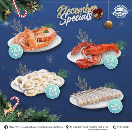 a poster of seafood on plates