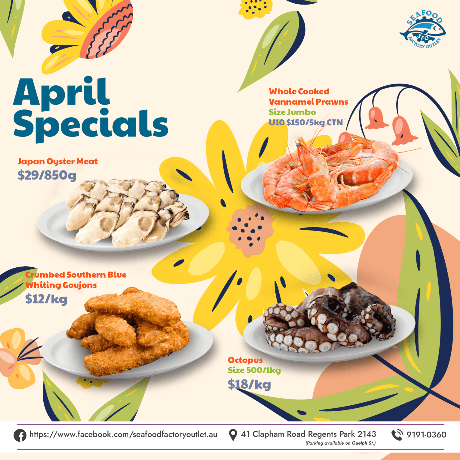 a poster with a variety of food on plates