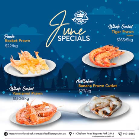 a poster of seafood on plates