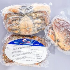 a group of frozen crab meat wrapped in plastic