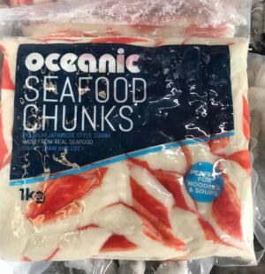 a package of seafood chunks