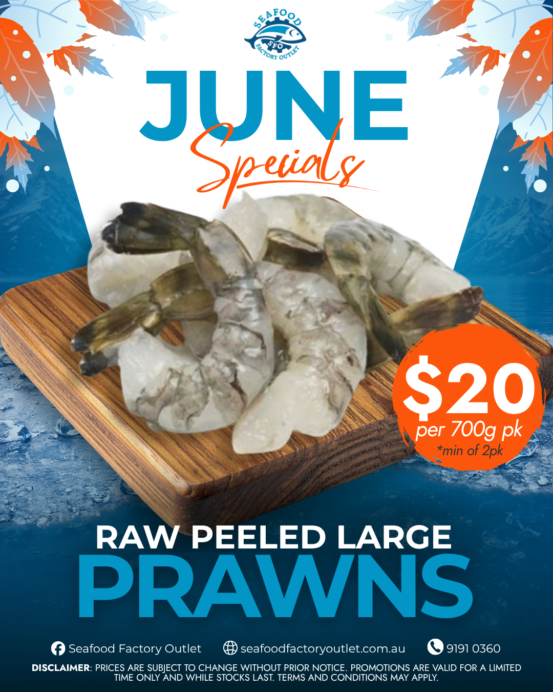 Raw Peeled Large Prawns - Image 3