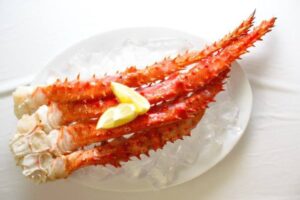 a crab legs on a plate