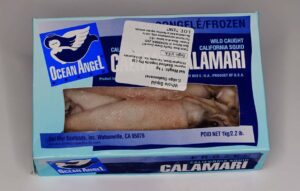 a package of frozen fish