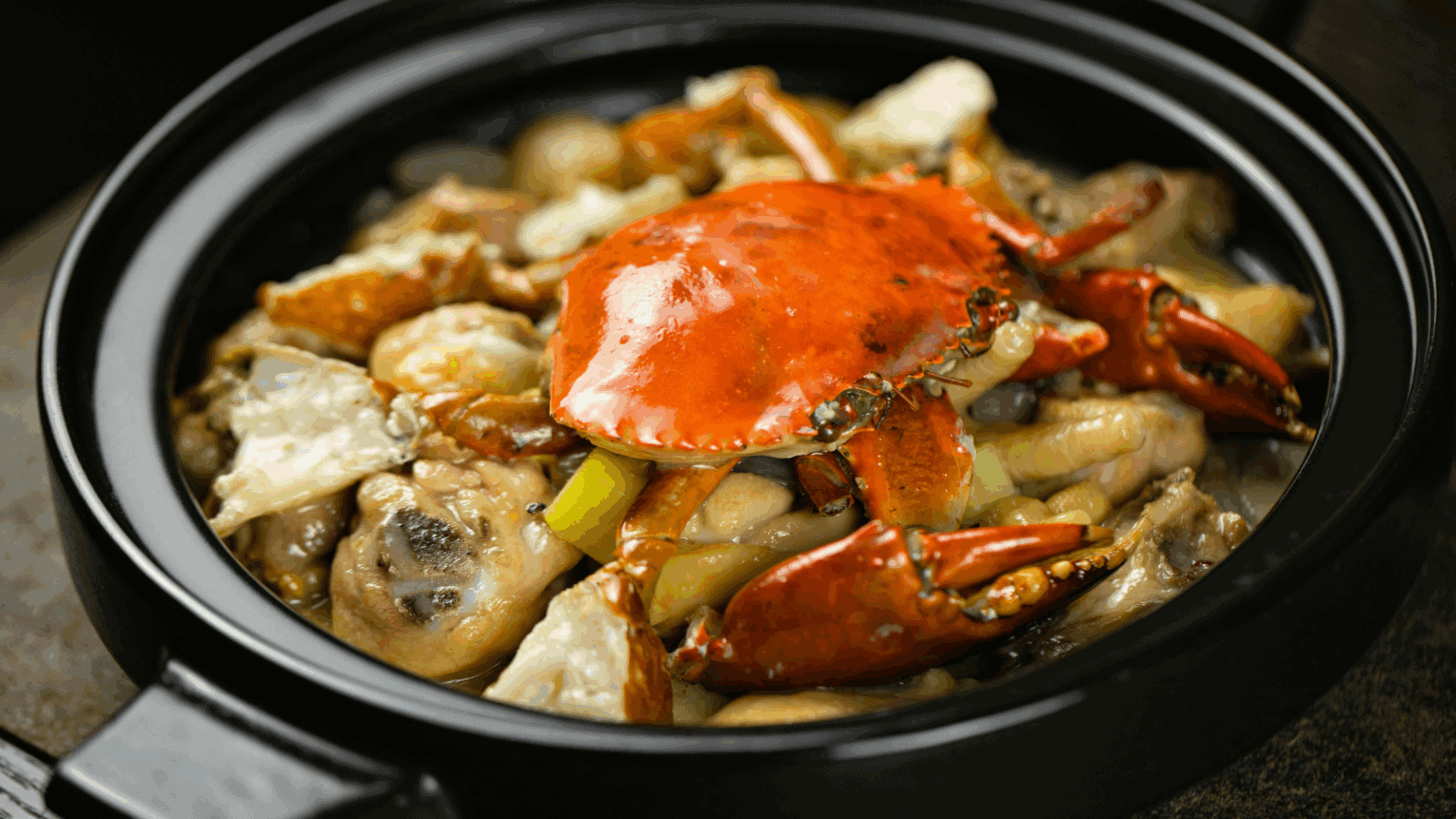 a bowl of crab and meat