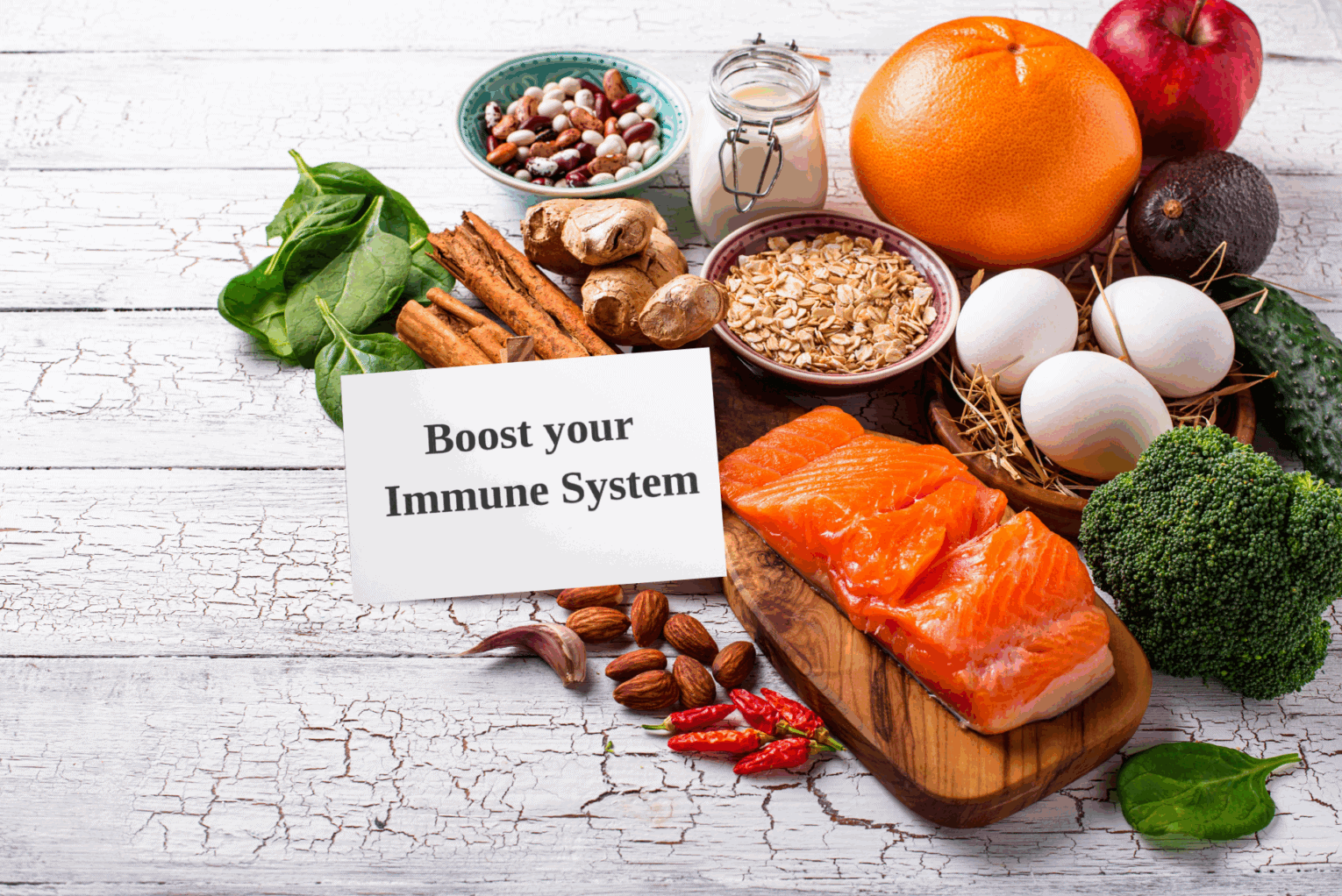 a group of foods on a table