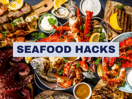 a group of seafood on a table