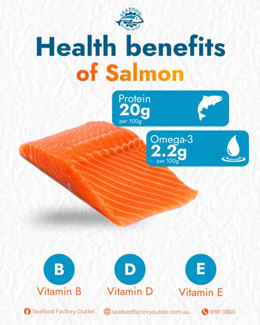 Salmon is not just delicious, it is a powerhouse of nutrition! Packed with 20g of protein and 2.2g of omega 3 per 100g, plus essential vitamins B, D, and E, it is the perfect choice for a healthy meal. 

Stop by Seafood Factory Outlet at 41 Clapham Rd, Regents Park, to pick up your fillets, or order online for a quick pickup today! 

#SeafoodFactoryOutlet #HealthyEating #SalmonBenefits #NutrientDense #RegentsPark