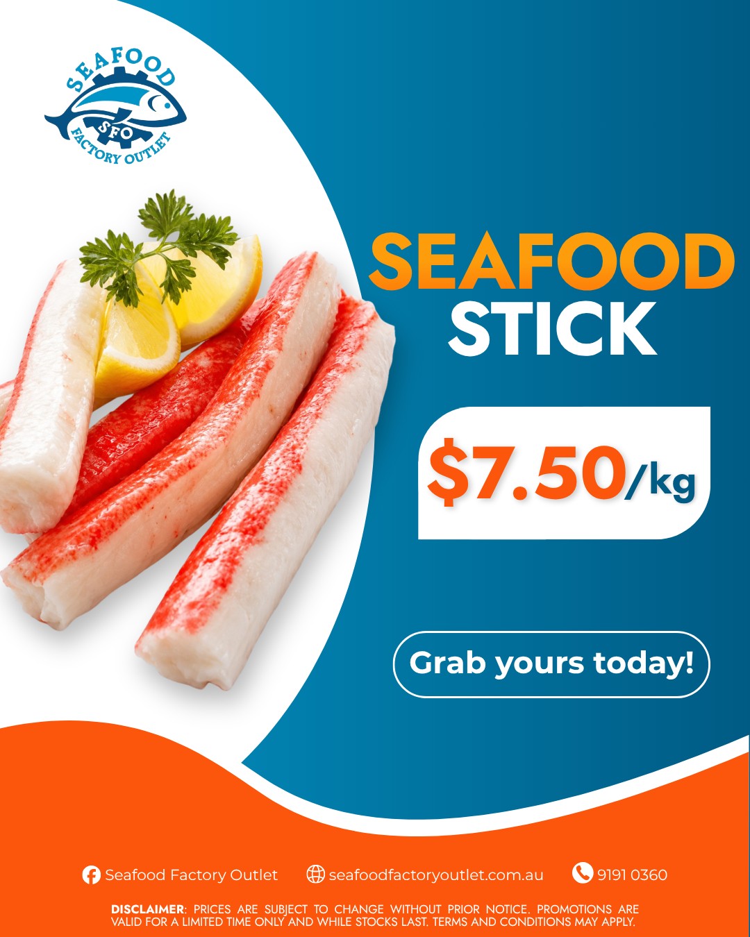 Get creative in the kitchen with our versatile seafood sticks! Perfect for family lunches, salads, or trying new recipes, these are a staple for any home cook looking to whip up something simple and satisfying. Drop by our shop at 41 Clapham Rd, Regents Park, or order online for a quick pickup today!

#SeafoodFactoryOutlet #SeafoodSticks #EasyMeals #SydneySeafood