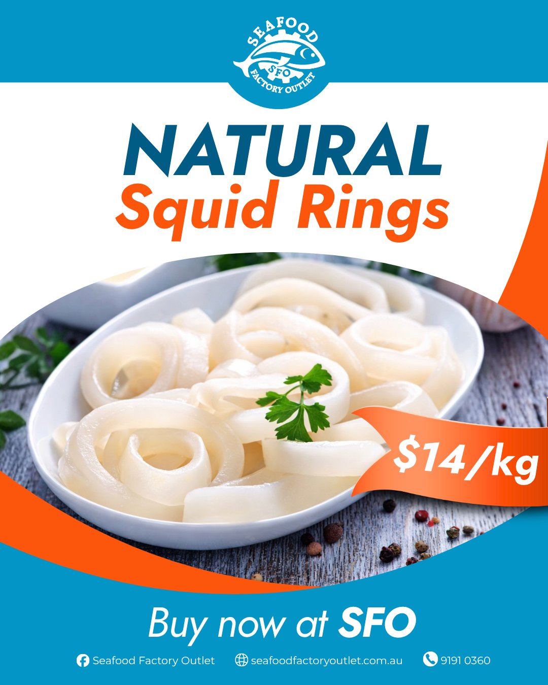 Looking for a simple and delicious snack or dinner addition? These natural squid rings are great for a quick pan fry or a salt-and-pepper-style dish. Grab yours for just $14 per kg from our shop at 41 Clapham Rd, Regents Park, or order online for a quick pickup today!

 #SeafoodFactoryOutlet #SquidRings #EasyCooking #SydneySeafood