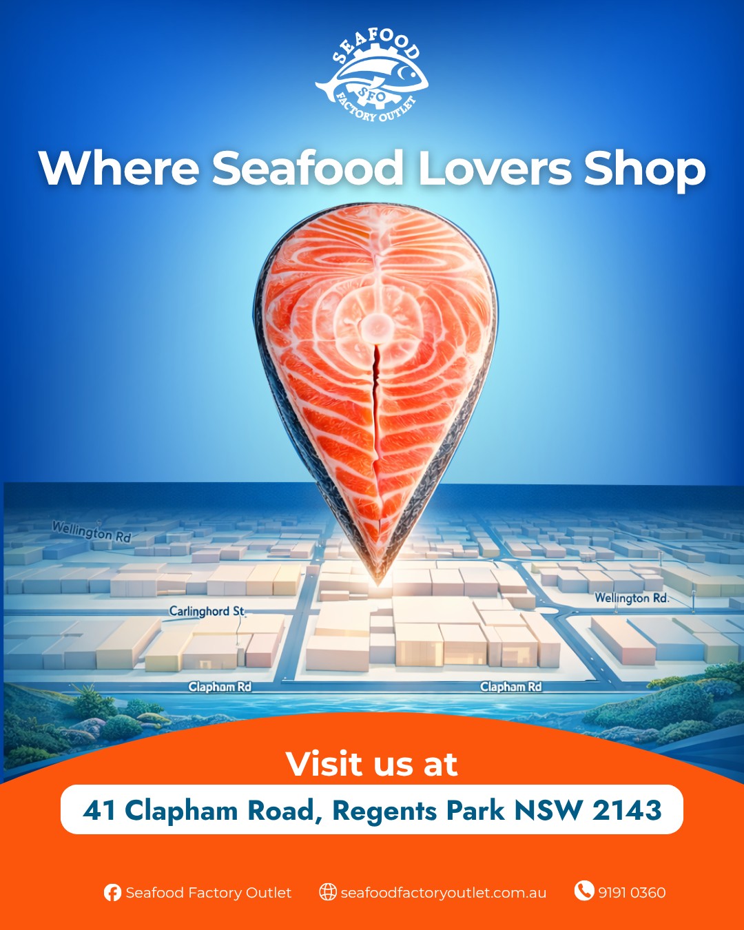 Find your way to your favourite local destination for quality seafood! Drop by our shop at 41 Clapham Rd, Regents Park, or browse and order online for a quick pickup today!

#SeafoodFactoryOutlet #LocalSeafood #SydneyFood #SydneySeafood
