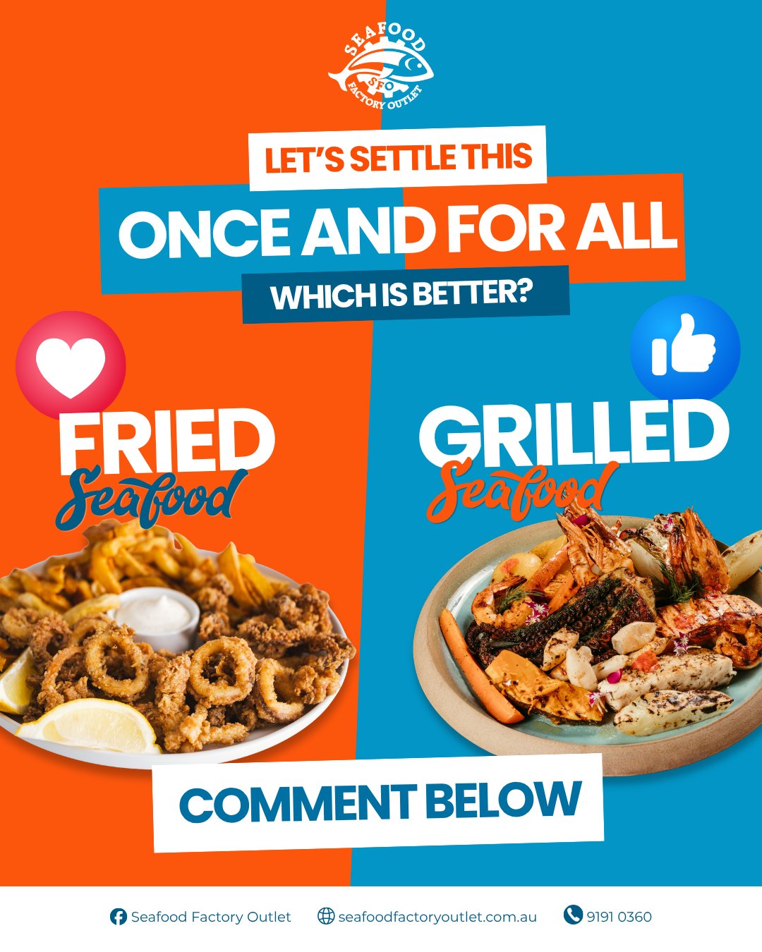 Fried seafood or grilled seafood- which one wins? Comment below and let us know which side you're on.

Click and collect in-store at 41 Clapham Rd, Regents Park, New South Wales

#SeafoodFactoryOutlet #FriedVsGrilled #SeafoodDebate #RegentsPark #SydneySeafood