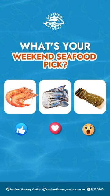What's your weekend seafood pick? Prawns, crab, or lobster? Vote with a reaction below.

#SeafoodFactoryOutlet #WeekendSeafoodPick #SydneySeafood #RegentsPark