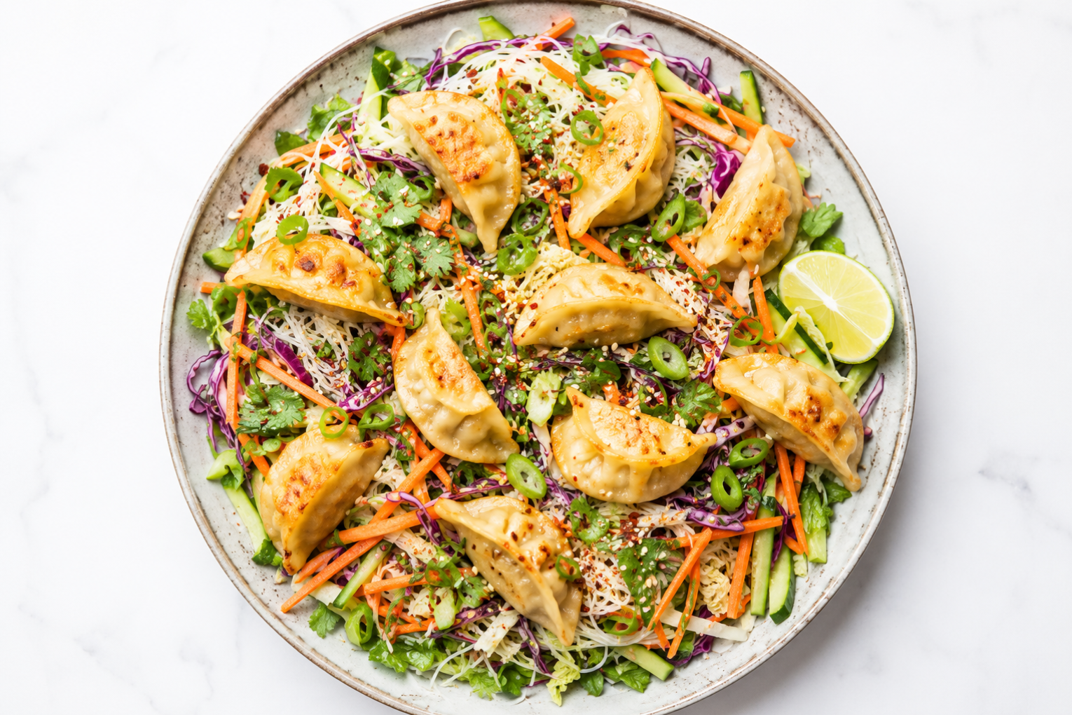 Prawn Dumpling Salad Bowl